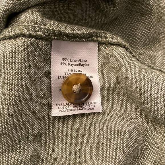 Time and Tru Olive Green Linen Blend Midi Dress - Picture 9 of 9